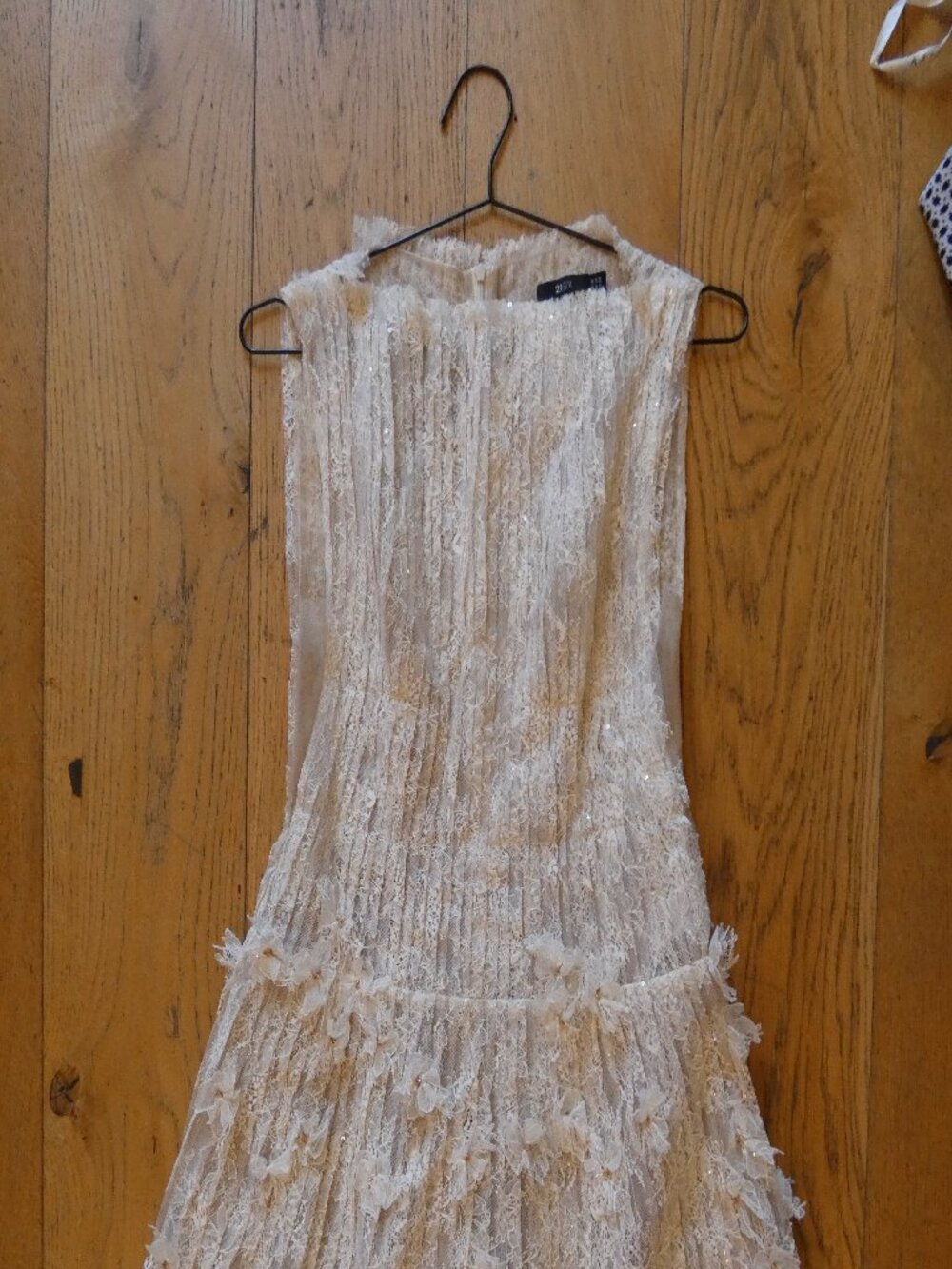 Designer Cream Lace Mini Dress